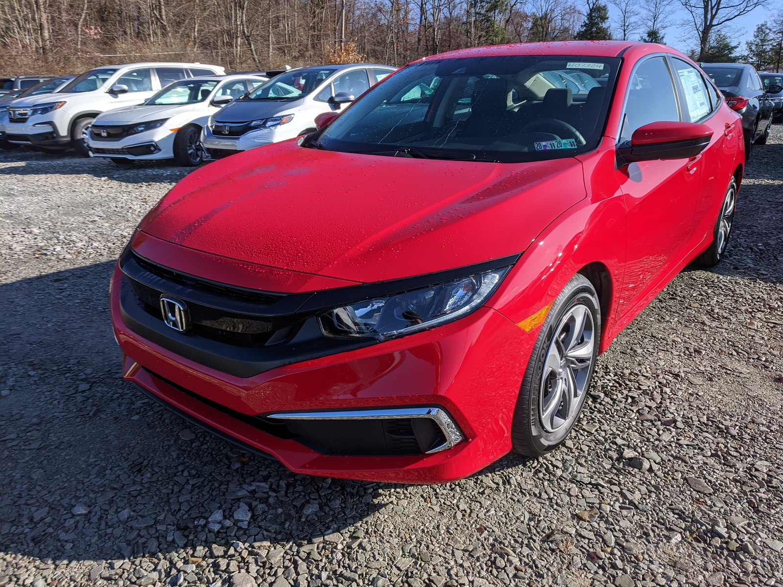 New 2020 Honda Civic Sedan LX in Rallye Red | Greensburg | #H07457