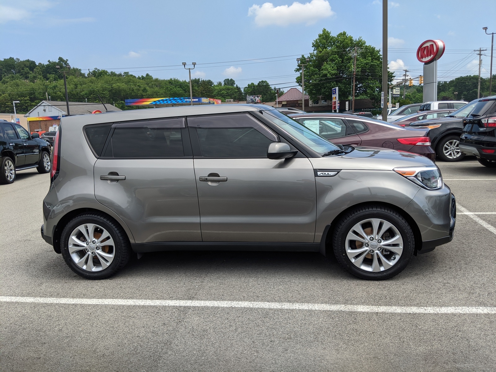 PreOwned 2016 Kia Soul + in Titanium Gray Greensburg K81505B