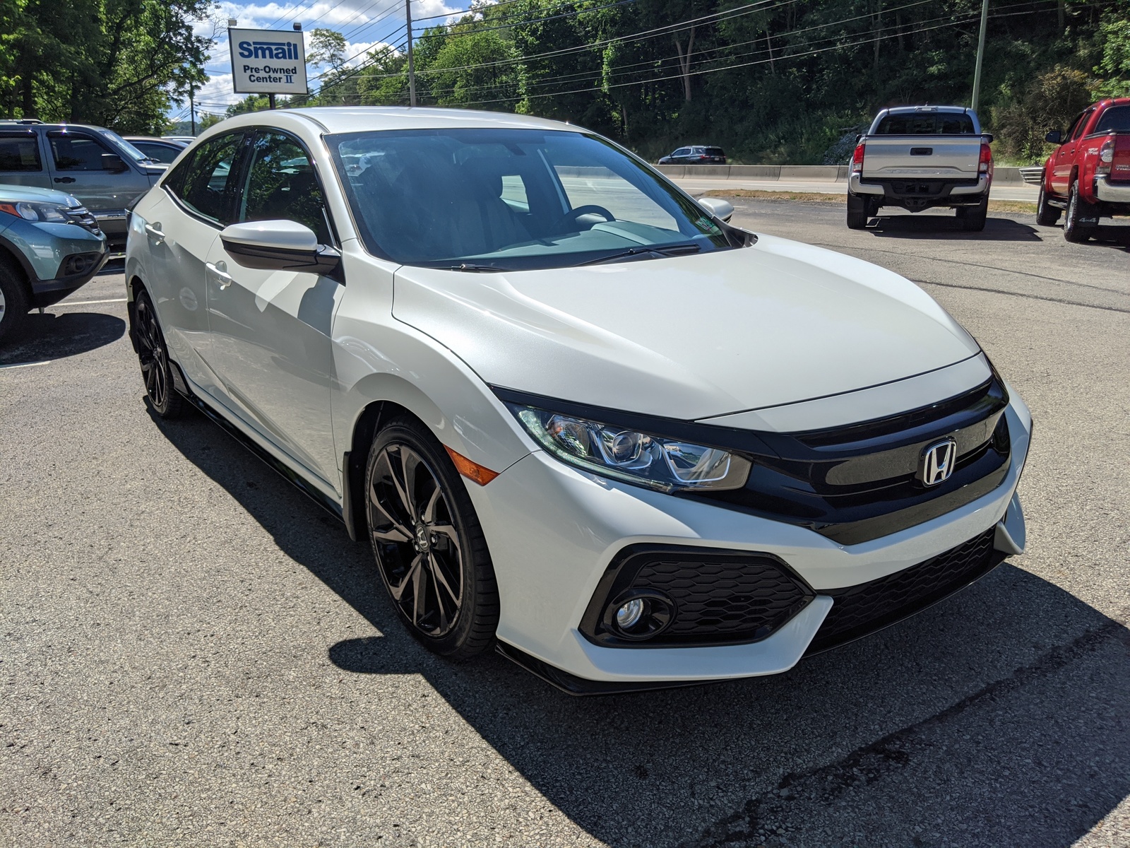 Certified Pre Owned 2018 Honda Civic Hatchback Sport in White Orchid 